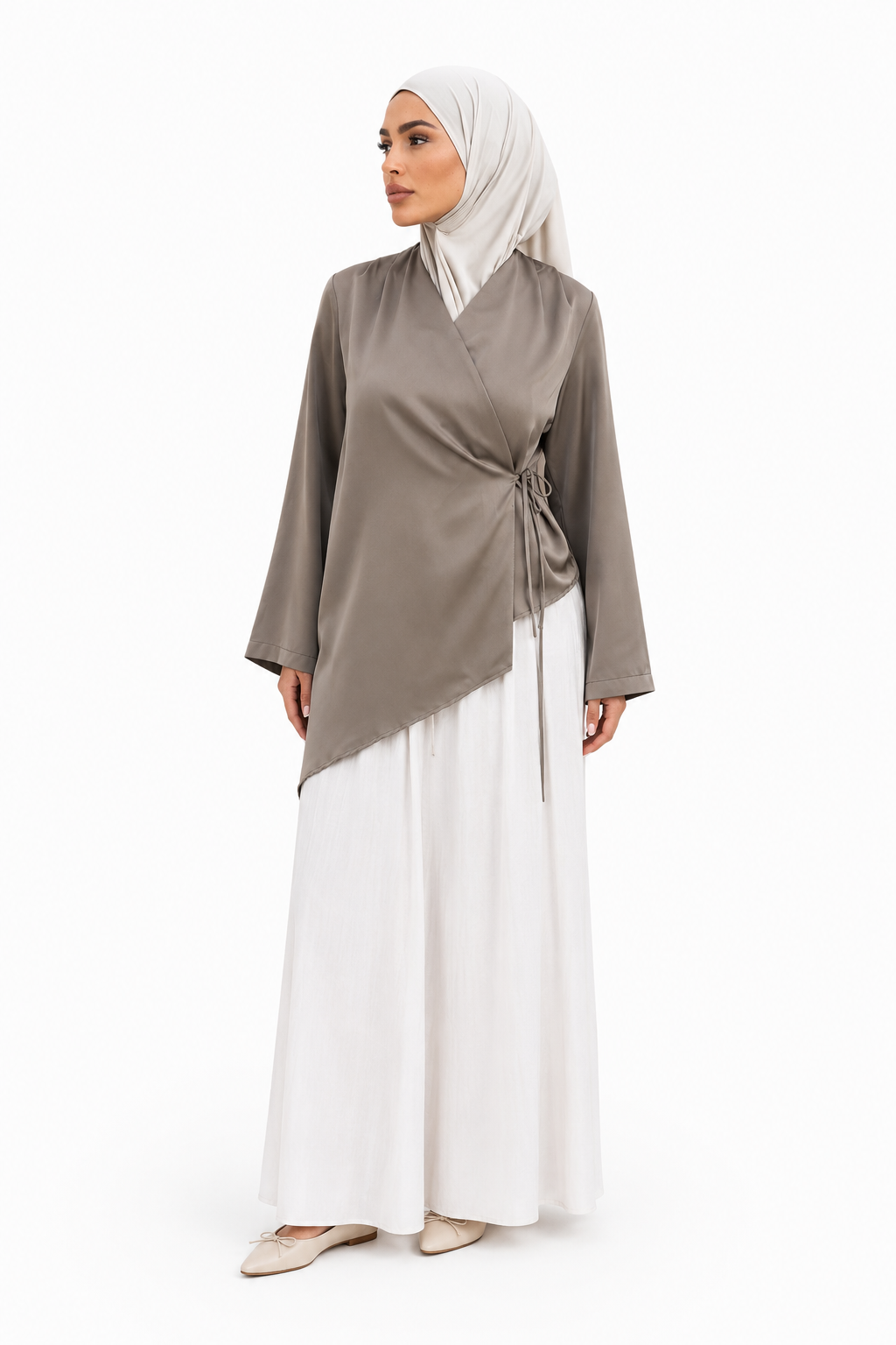 Blouse PORTEFEUILLE - Taupe