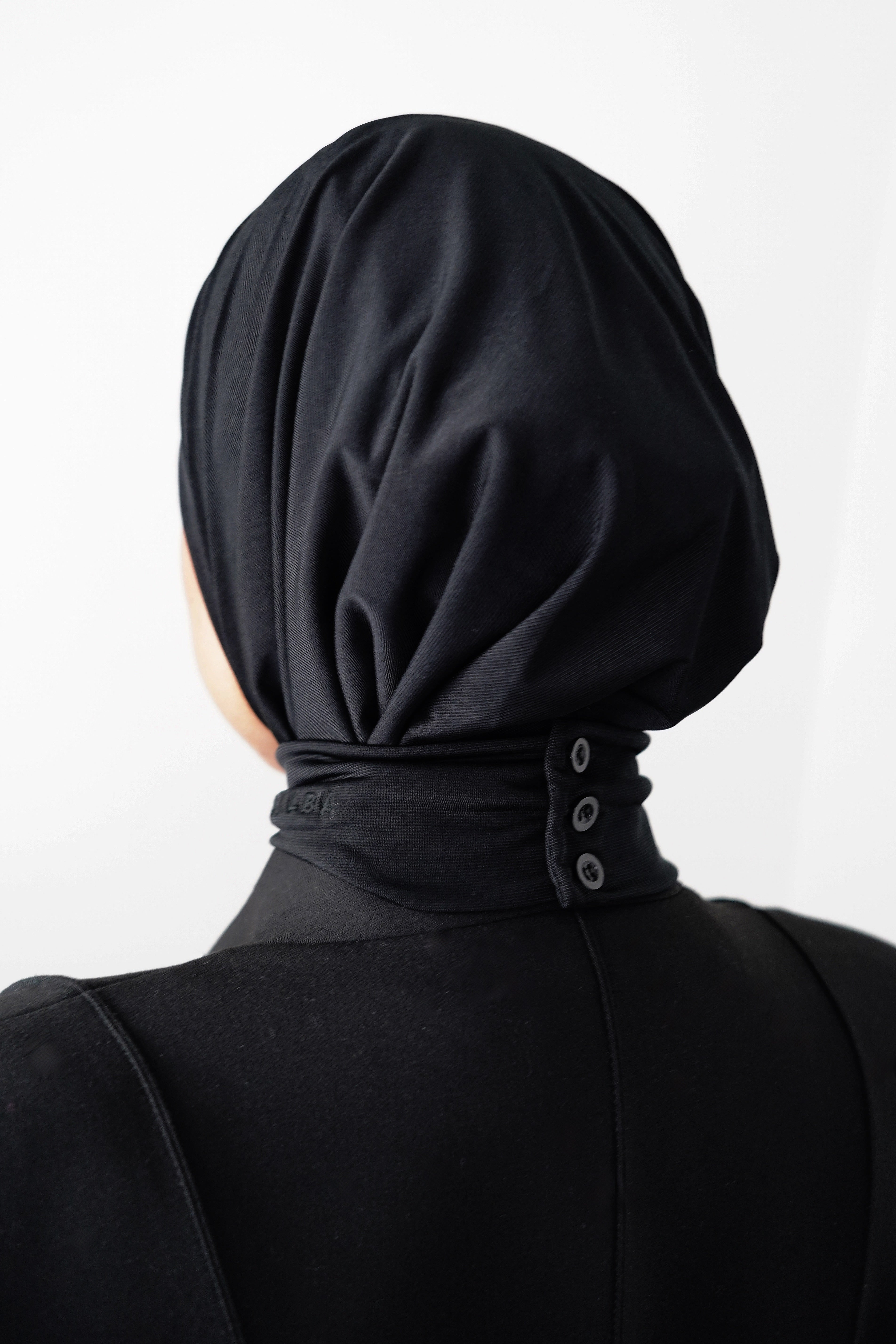 Cagoule a boutons - JERSEY - Noir