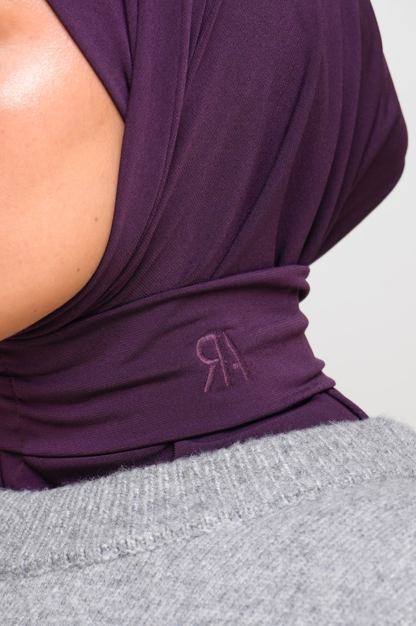 Cagoule 6 boutons - JERSEY - PRUNE