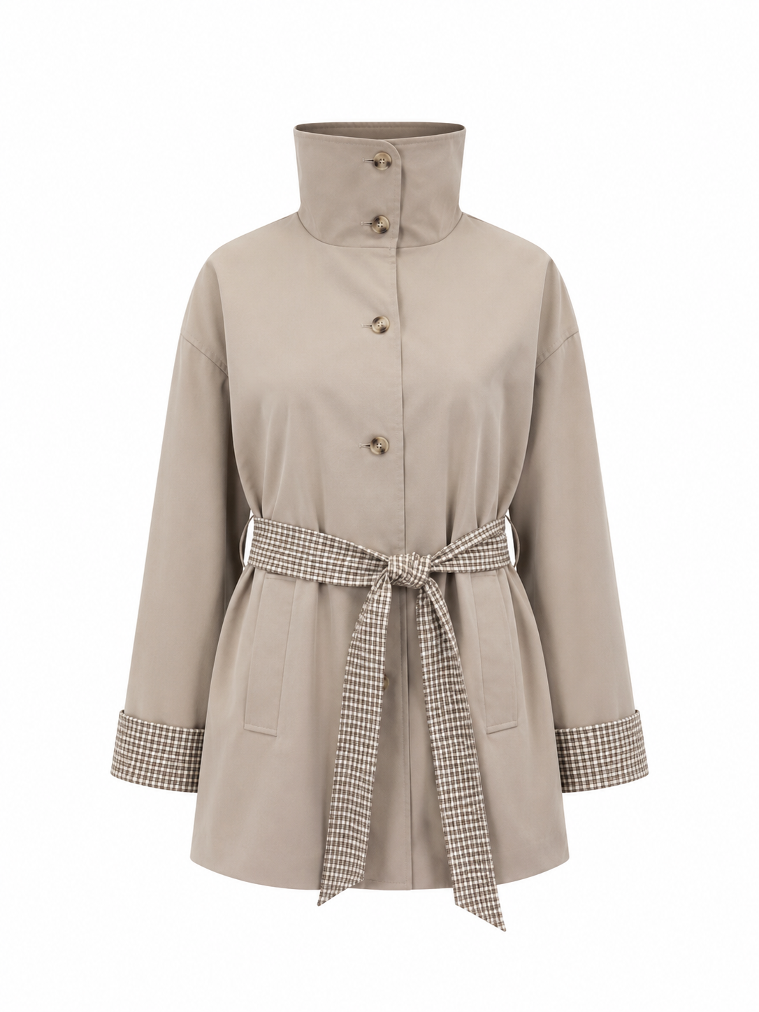 TRENCH CARREAUX BEIGE