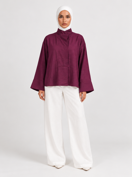 Blouse CAMÉLIA- PRUNE