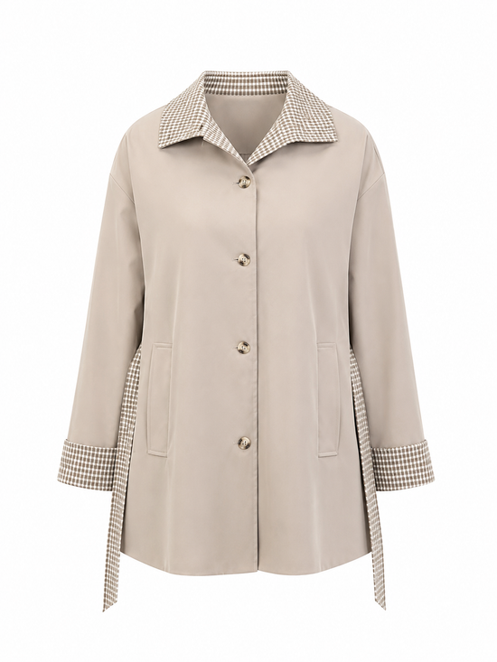 TRENCH CARREAUX BEIGE