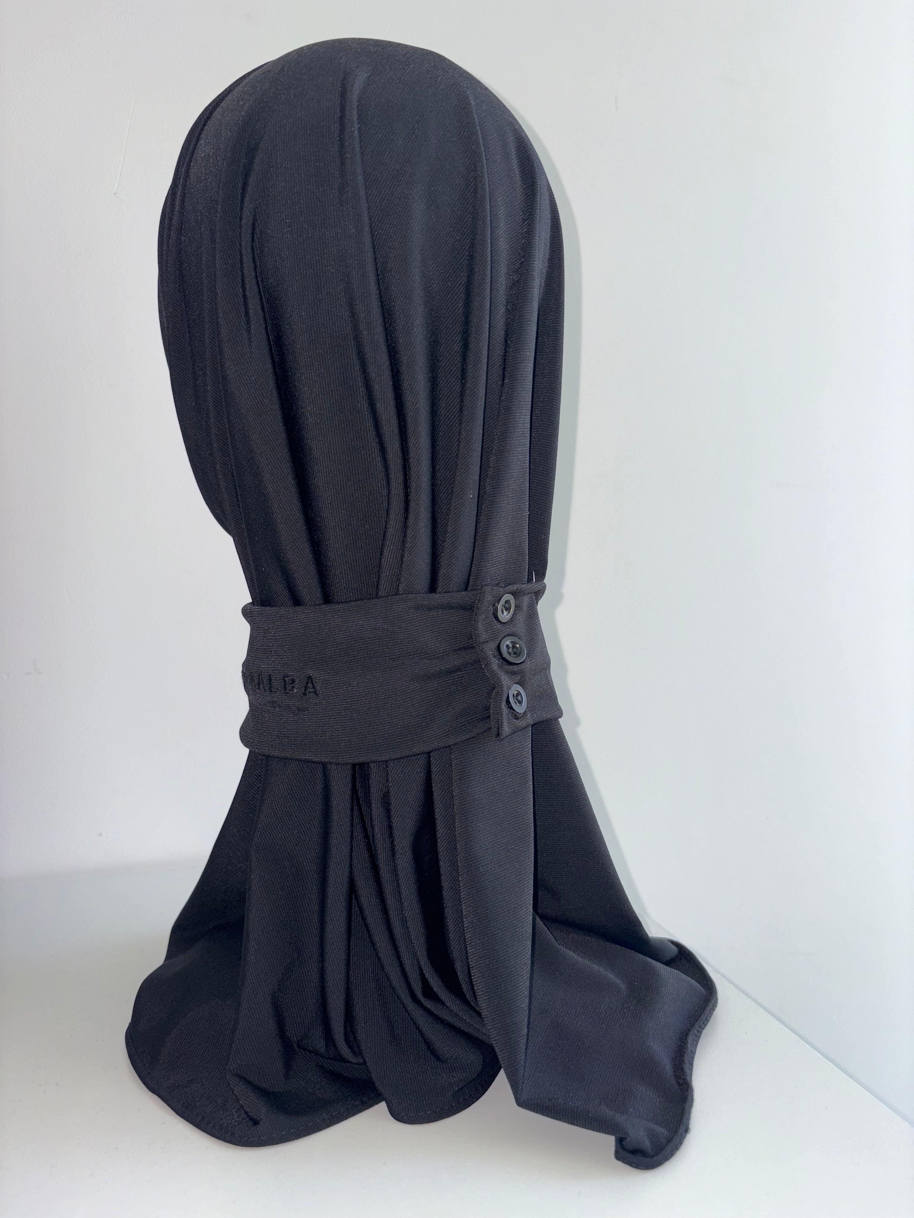 Cagoule a boutons - JERSEY - Noir