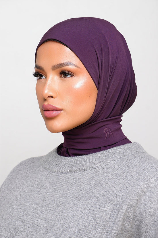 Cagoule 6 boutons - JERSEY - PRUNE