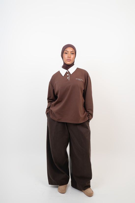 Pantalon oversize Marron