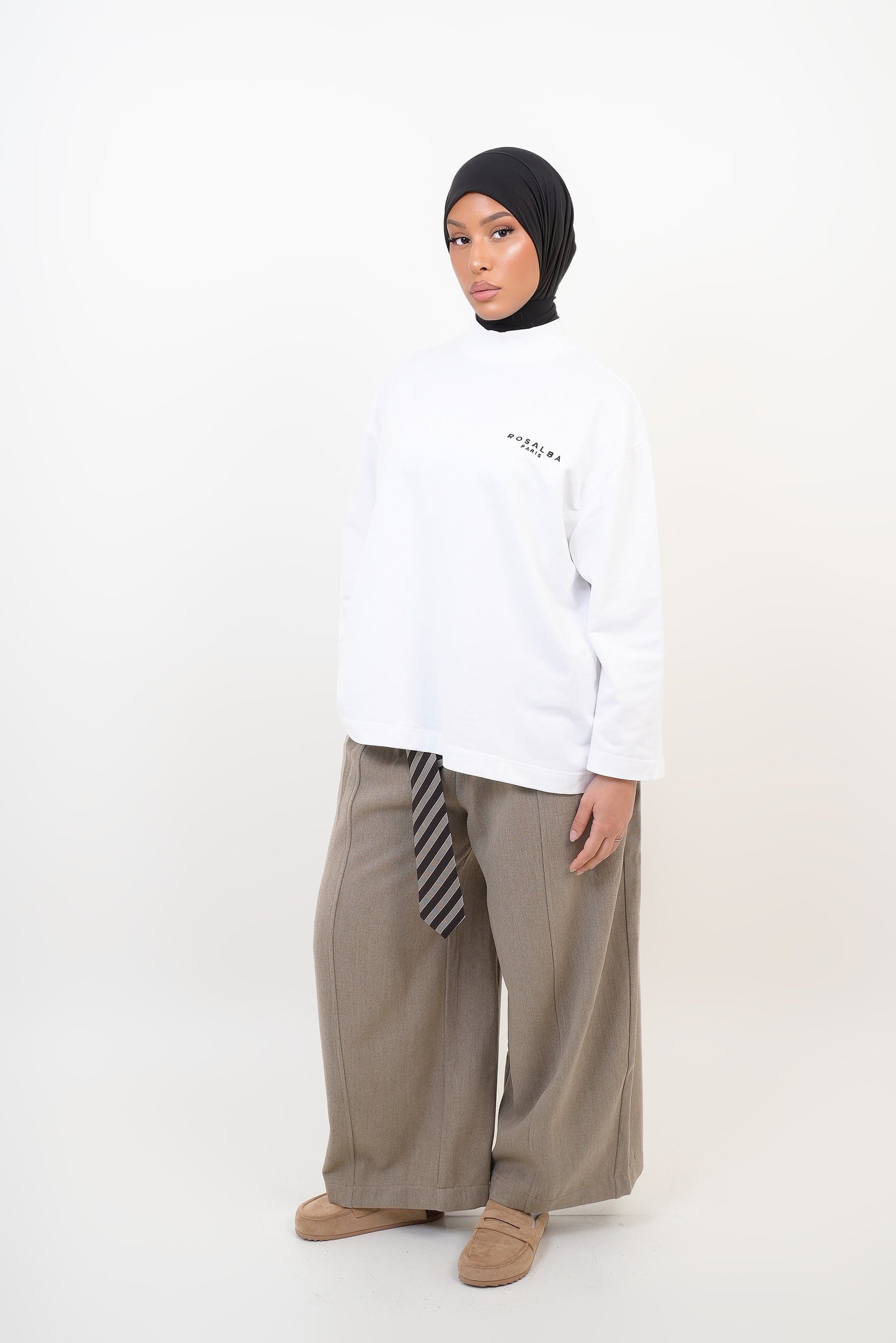 Pantalon à cravate Taupe