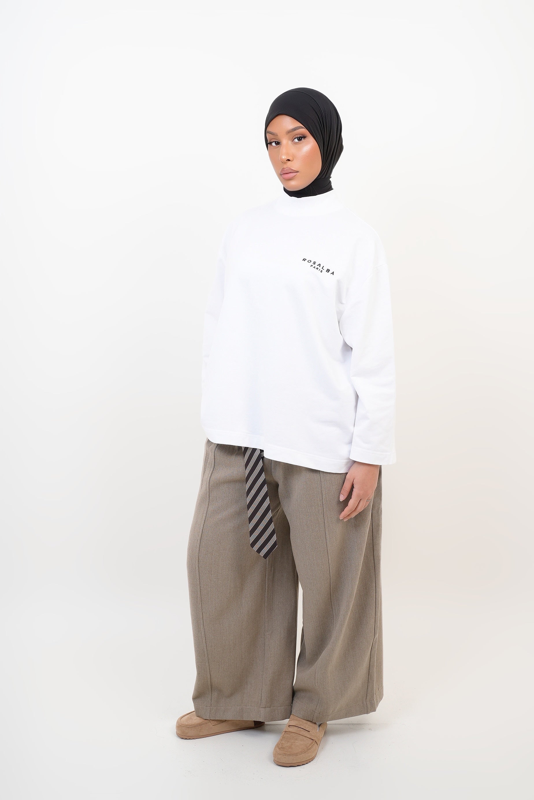 Pantalon à cravate Taupe